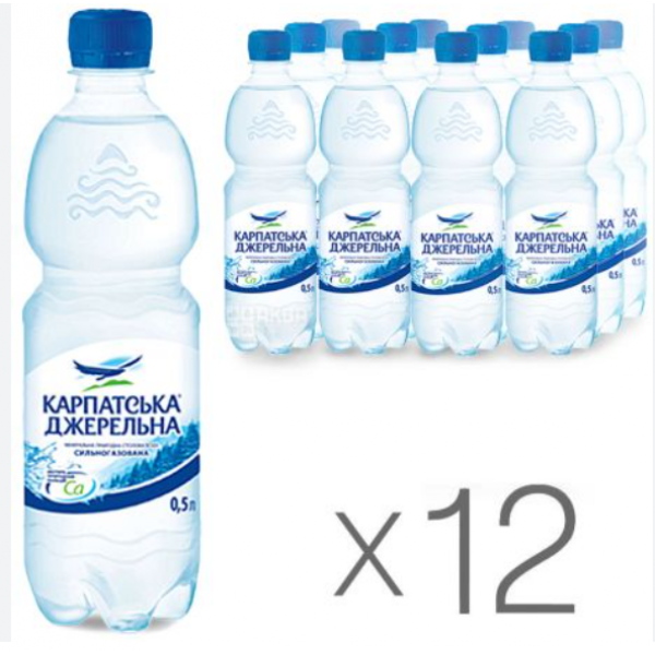Вода мінеральна Карпатська Джерельна сильногазована 0,5л*12 Вода мінеральна Карпатська Джерельна сильногазована 0,5л*12